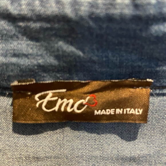 🌟 Worn once : Long shirt dress fitted at the waist in denim color - Picture 10 of 12